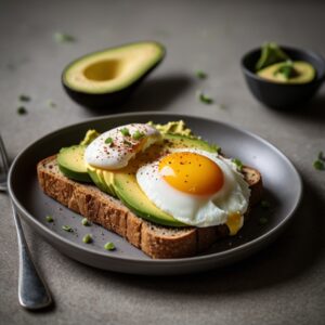 . Whole Grain Toast with Avocado and Poached Egg 