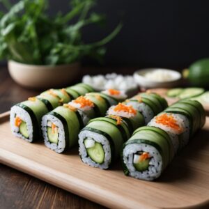  Cucumber-Wrapped Veggie Sushi Rolls 