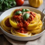 5. Roasted Spaghetti Squash with Rustic Marinara (~190 Calories)