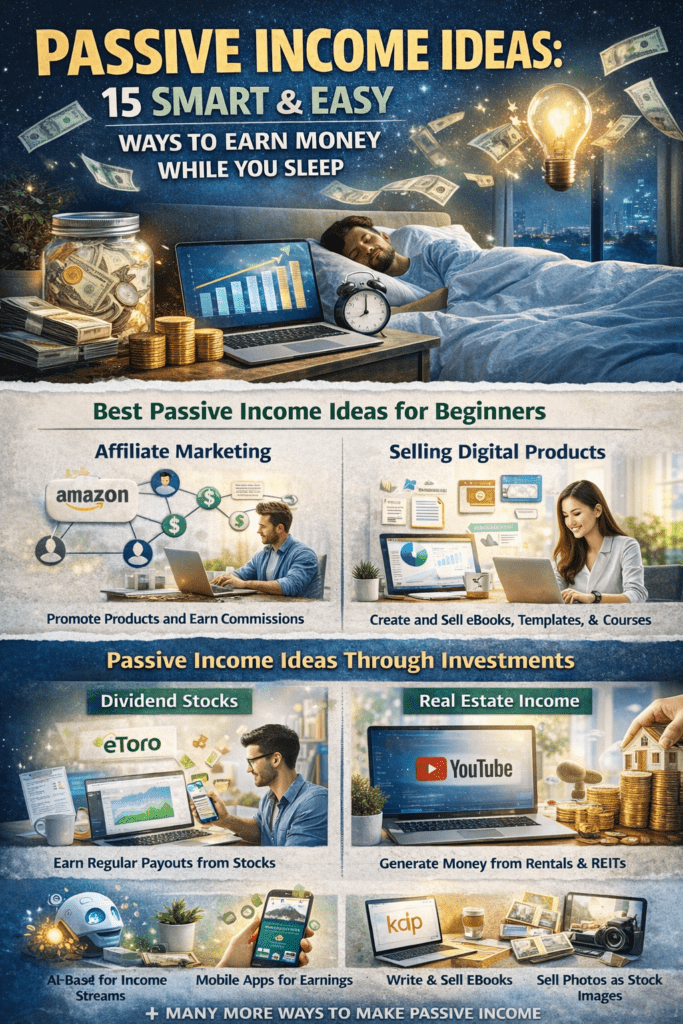 Passive Income Ideas: 15 Smart & Easy Ways to Earn Money While You Sleep